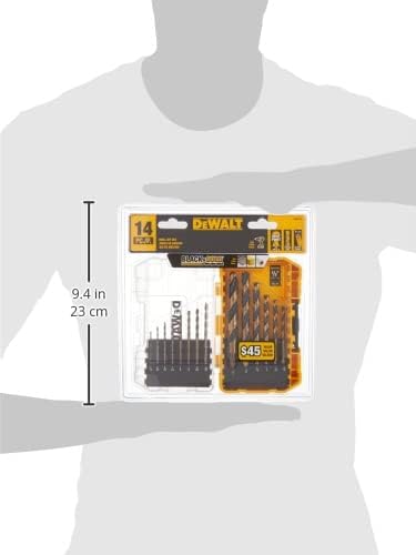 DEWALT Drill Bit Set, 14-Piece | 135 Degree Split Point | For Plastic, Wood and Metal | Pack of 5