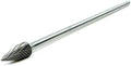 Benchmark Abrasives 6” Pointed Tree Shape Double Cut Tungsten Carbide Die Grinder Bits Metal Deburring Tool Rotary Burr, 1/4 Inch Shaft, Engraving Tool for Woodworking Shaping Carving (SG-5)