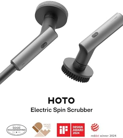 HOTO Cordless Electric Spin Scrubber, 6 Brush Heads, for Bathroom, Tile