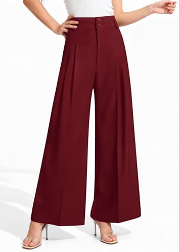 PRETTYGARDEN Women's High Waisted Wide Leg Dress Pants