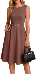 GRACE KARIN Work Business Midi Flowy Sleeveless Dresses for Women