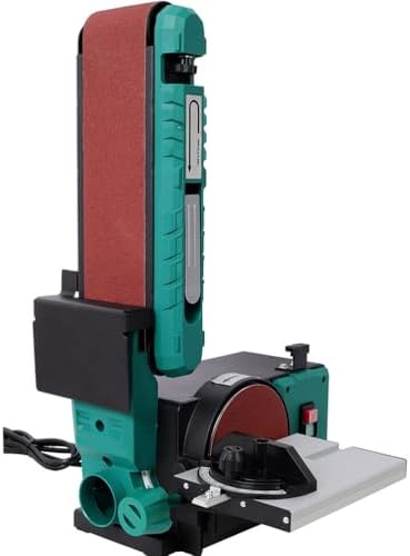 Belt and Disc Sander Combo, 4 x 36 Inch Belt Sander with 6 Inch Disc Sander, Benchtop Belt Disc Sanding Machine with Adjustable 0-90° Belt for Woodworking Metalworking