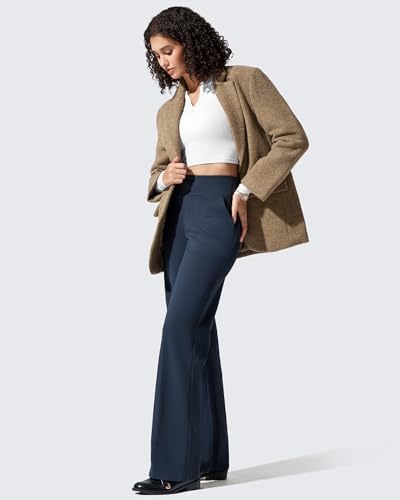 G4Free EverGoing Fleece Lined Wide Leg Pants for Women Dressy Work Casual