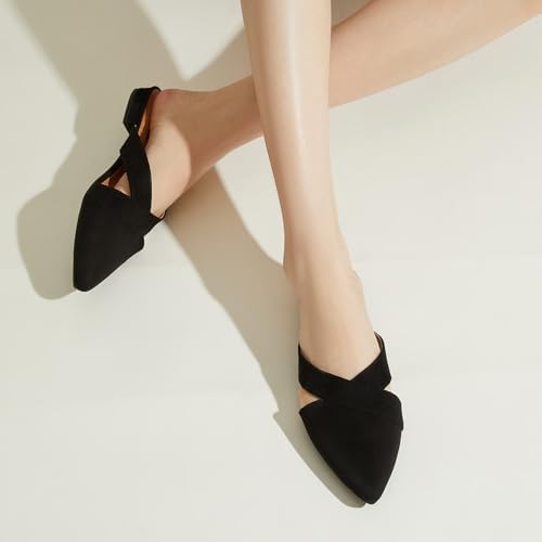 Rekayla Women's Mules Closed Pointed Toe Flats Backless Loafers Shoes for Women