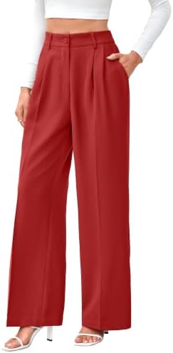 FUNYYZO Wide Leg Dress Pants for Women Work Slacks Business Casual Outfits