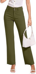 KICZOY Women Dress Pants Stretch Business Straight Leg with Pockets Wear to Work Casual 2026 Suitpants