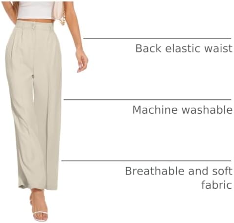 FUNYYZO Wide Leg Dress Pants for Women Work Slacks Business Casual Outfits