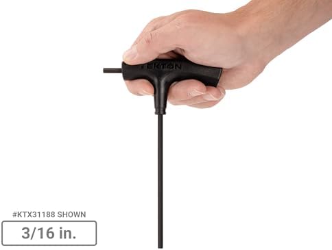 TEKTON Flat End Hex T-Handle Key Set, 11-Piece | KTX92102 | 5/64 - 3/8 in., Manganese Phosphate Finish, Stand