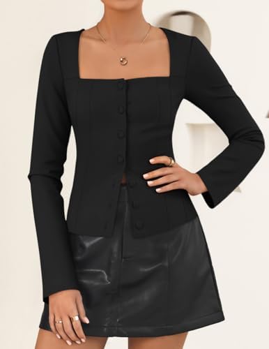 ZESICA Women's Business Casual Fitted Blazers Office Outfits