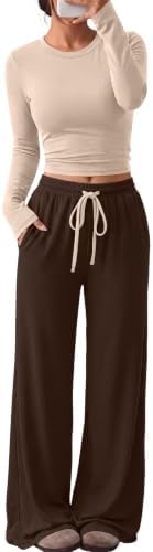 Trendy Queen Women's 2 Piece 2026 Fall Fashion Lounge Set with Pockets