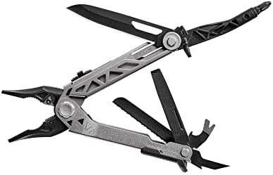 Gerber Gear Center-Drive Multitool - Includes 3.25” Outboard Knife, Pliers, Pry Bar, Bottle Opener & Awl - Comes with Bit Set & Sheath - Silver & Black