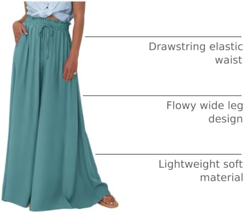 BTFBM Wide Leg Flowy Palazzo Pants for Women