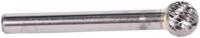Drill America SD-5 Carbide Burr/Rotary File Ball End Double Cut for Die Grinder 1/2" Dia. x 7/16" Cut Length with 1/4" Shank and 6" Overall Length, DUL Series