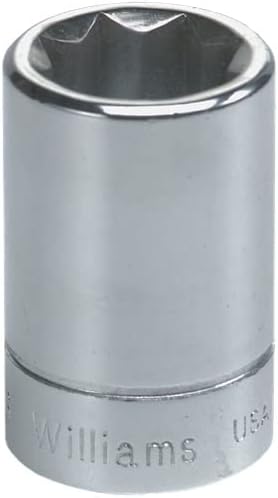 Williams JHWB-628 3/8-Inch Drive Shallow SAE 6 Point Socket, 7/8-Inch, High-Polished Chrome Finish