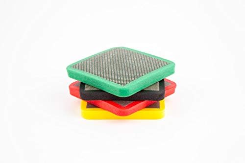 KGS Diamond PRO-PAD Hand Polishing 75x75x10 mm (4 Pack, Combination Set (grit 60, 120, 200, 400))