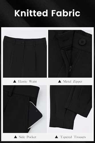 CFLONGE Womens Ankle Work Pants Trousers Casual Slacks