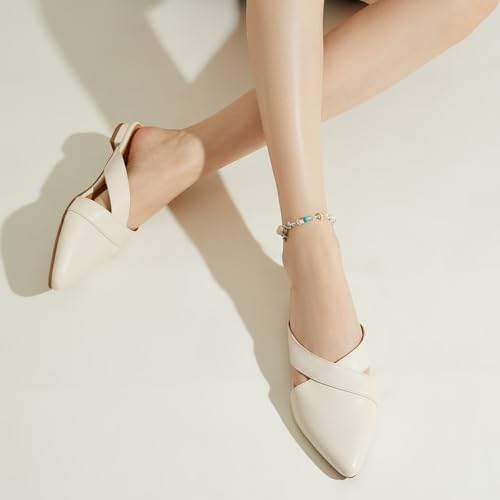 Rekayla Women's Mules Closed Pointed Toe Flats Backless Loafers Shoes for Women
