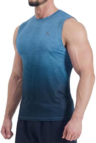 KPSUN Men's Quick Dry Workout Tank Top Summer Beach Shirt | UPF 50+ Sleeveless Gym Muscle Shirt with Hidden Pocket for Keys. Ideal for Gym Training, Outdoor Running, And Beach Workouts
