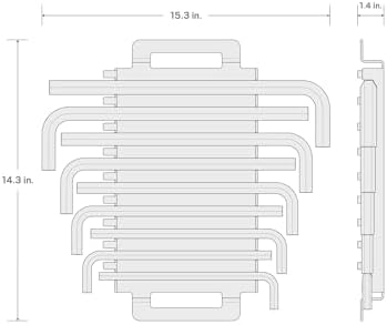 TEKTON Flat End Hex L-Key Set with Rack, 9-Piece | KLX92201 | 11 - 19 mm, Rack