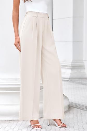 FUNYYZO Wide Leg Dress Pants for Women Work Slacks Business Casual Outfits