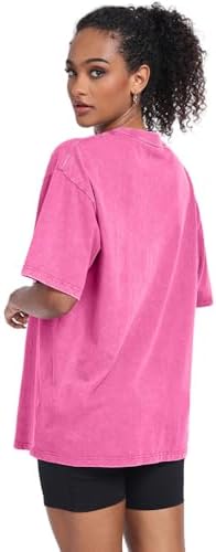 Womens Vintage Oversized T Shirts Acid Washed Baggy Cotton Tee Workout Gym Shirts Boyfriend Short Sleeve Tops