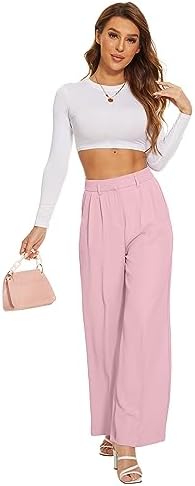 FUNYYZO Wide Leg Dress Pants for Women Work Slacks Business Casual Outfits