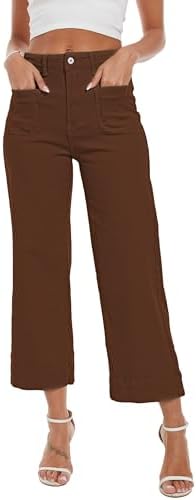 Wide Leg Jeans for Women Trendy High Waisted Flare Jeans Cropped Pants Stretchy Baggy