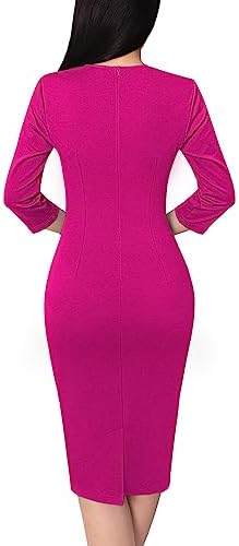 VFSHOW Womens Work Business Office Zipper Up Slim Bodycon Sheath Dress
