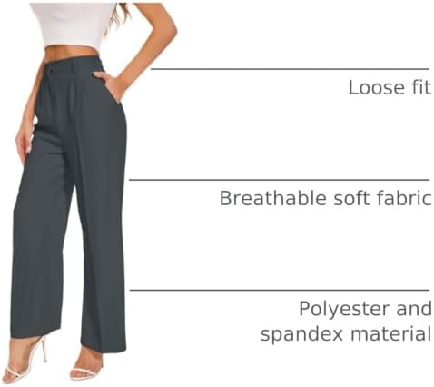 FUNYYZO Wide Leg Dress Pants for Women Work Slacks Business Casual Outfits