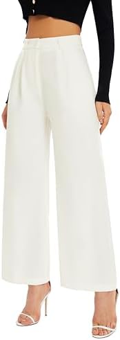 FUNYYZO Wide Leg Dress Pants for Women Work Slacks Business Casual Outfits