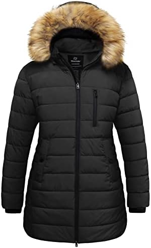 wantdo Women's Plus Size Winter Coats Puffer Coat Parka Jacket with Hood