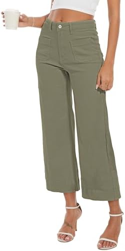 Wide Leg Jeans for Women Trendy High Waisted Flare Jeans Cropped Pants Stretchy Baggy