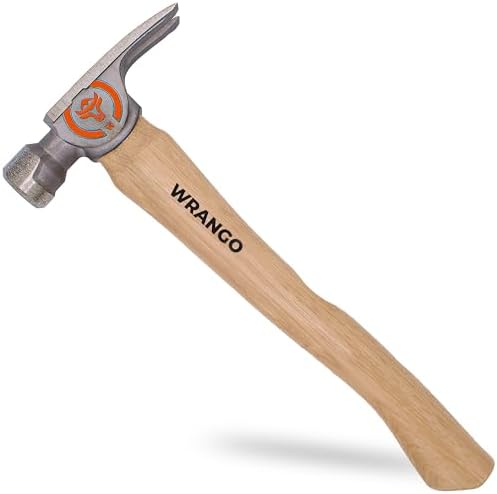 14oz Titanium Framing Hammer - Lightens Your Toolbelt - 45% Lighter Than Steel - 14.5" Hickory Handle for Framing & Carpentry - Lifetime Warranty - 5% Donated To Help Farmers