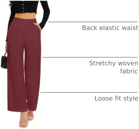 FUNYYZO Wide Leg Dress Pants for Women Work Slacks Business Casual Outfits