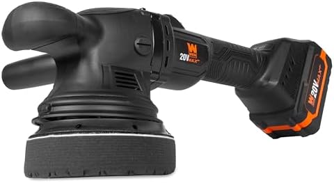 WEN 20V Max Cordless 5-Inch Dual Action Polisher and Waxer Kit with 4Ah Battery, Charger, and Polishing Pads (20875)