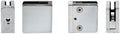 C.R. LAURENCE Z912BS CRL Brushed Stainless Z-Series Square Type Flat Base Stainless Steel Clamp for 1/2" Glass