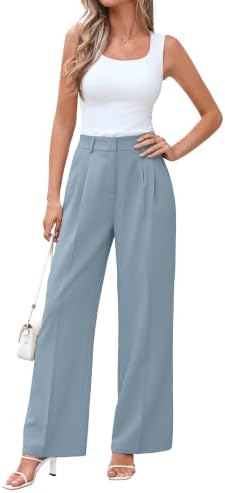 KICZOY Women Casual Wide Leg Dress Pants High Waist Lightweight Flowy Pants