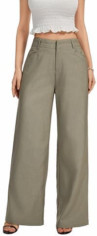 FUNYYZO Wide Leg Dress Pants for Women Work Slacks Business Casual Outfits