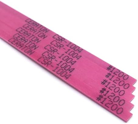 MIRACLE Ceraton Ceramic Fiber Stone Pack of 10 100(L) x 4(W) x 1(T) mm for Grinding Polishing Deburring Lapping Metal Wood Molds Plastic Compatible with Air Tools Ultrasonic Polishers (#1200 Red)