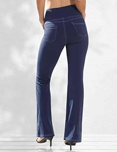 VOOVEEYA Women's Bootcut Leggings - Bootleg Yoga Pants Flare with 4 Pockets