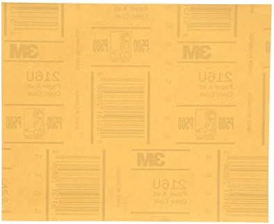 3M Gold Abrasive Sheet 216U, 02538, P500 Grade, 9 in x 11 in, 50 Sheets