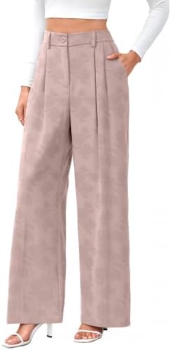 FUNYYZO Wide Leg Dress Pants for Women Work Slacks Business Casual Outfits
