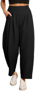 EVALESS Womens Wide Leg Barrel Pants with Pockets