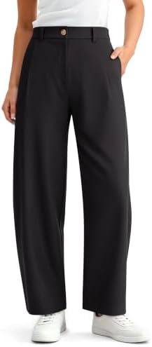 NIMIN Women Barrel Work Pants High Waisted Business Casual Trousers