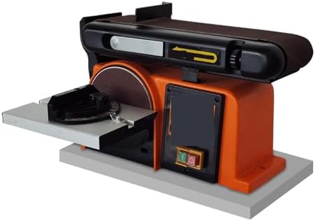 Belt Sander, Grinding Wheel Sand Belt Machine Variable Speed Combination Bench Sander Disk with Cast Iron Base