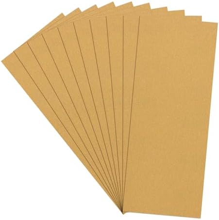 10 Pcs 180 Grit Sandpaper 3.6 x 9 Inch Sand Paper Alumina Gold
