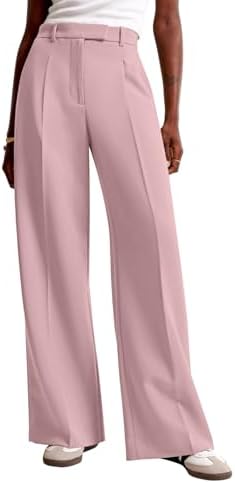NIMIN Women Wide Leg Work Pants High Waisted Dress Trousers with Pockets