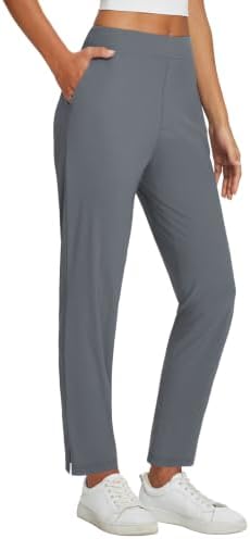 baleaf Womens Business Casual Pants Stretch Travel Pants On Airport with Zipper Pockets Dressy Slacks Golf Work Pull on