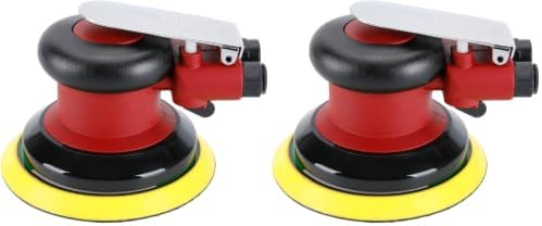 Professional Air Random Orbital Palm Sander, Heavy Duty Dual Action Pneumatic Sander with 1pc Backing Plate (5 inch) (Pack of 2)