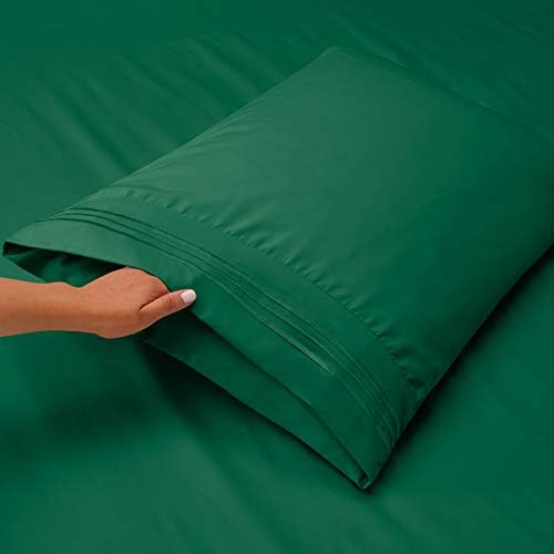 Hearth & Harbor Queen Size Sheets - 4 Piece Bed Sheet Set, Hotel Luxury Double Brushed Bed Sheets - Extra Soft Bedding Sheets & Pillowcases, Queen, Hunter Green